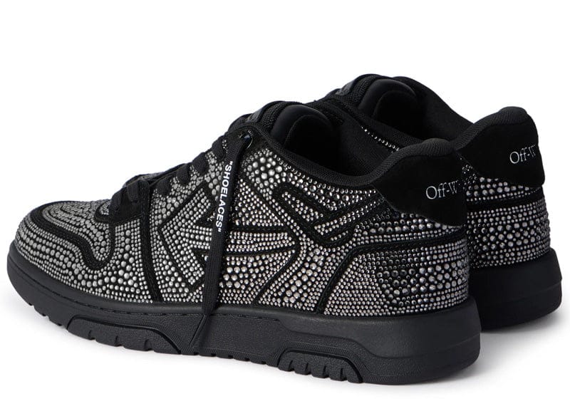 OFF-WHITE Out Of Office OOO Low Tops Strass Crystal Embellished Black (Women's)