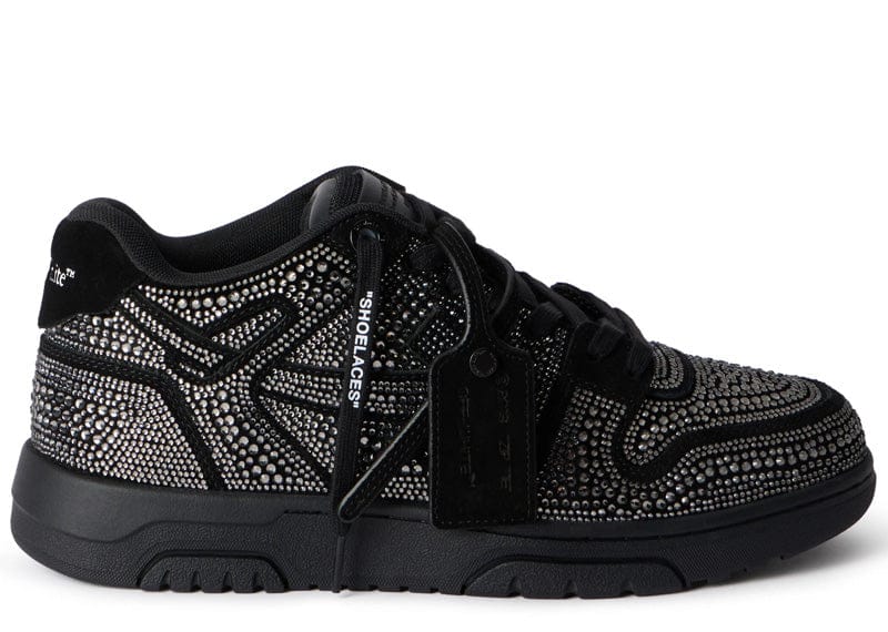 OFF-WHITE Out Of Office OOO Low Tops Strass Crystal Embellished Black (Women's)