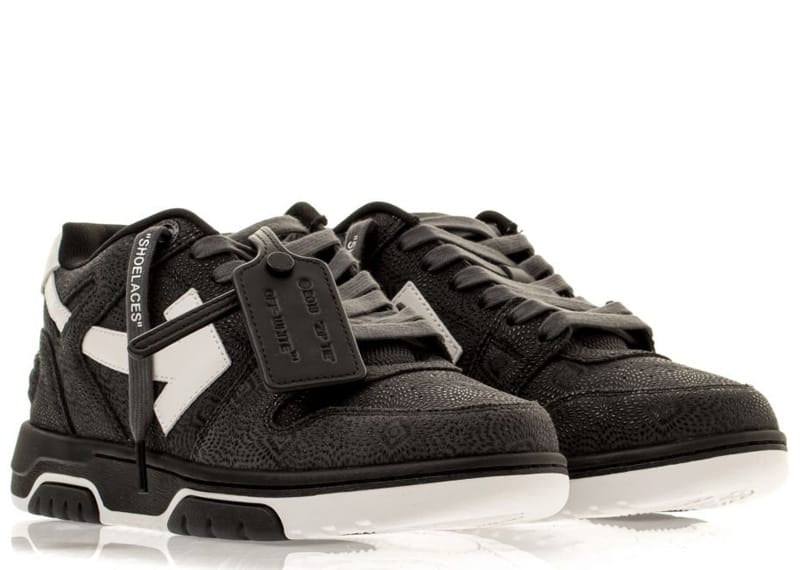 Off-White Out Of Office OOO Low Tops Textured Embossed Black