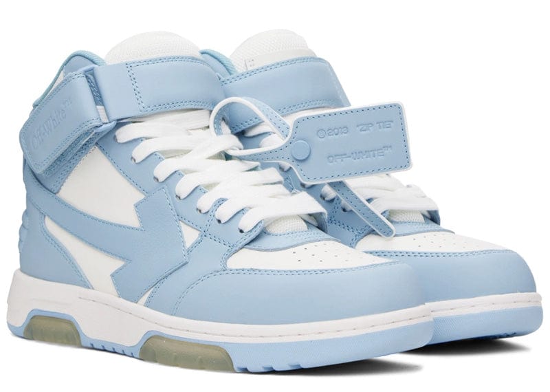Off-White Out Of Office OOO Mid Top Lea Light Blue White