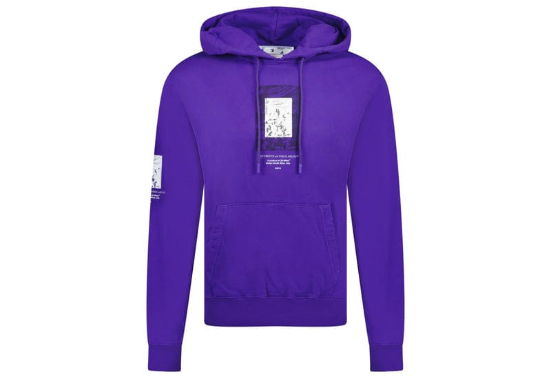 OFF-WHITE Paint Mirror Logo Slim Fit Hoodie Purple