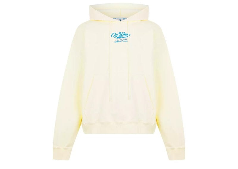 OFF-WHITE Script Logo Opp Over Skate Hoodie Ivory/Light Blue