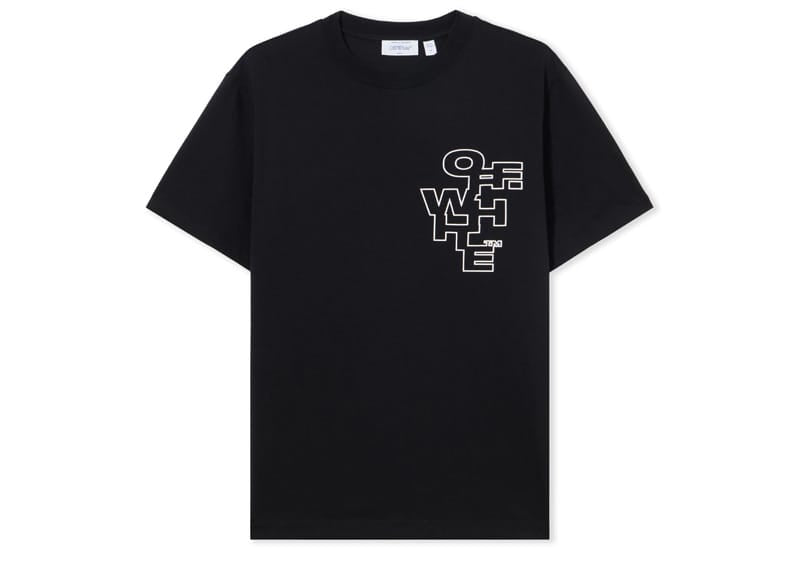Off-White Slim Fit Outlined Signature S/S T-Shirt Black