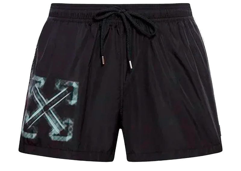 Off-White Vibe Arrow Swim Shorts Black/Aqua