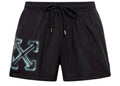 Off-White Vibe Arrow Swim Shorts Black/Aqua