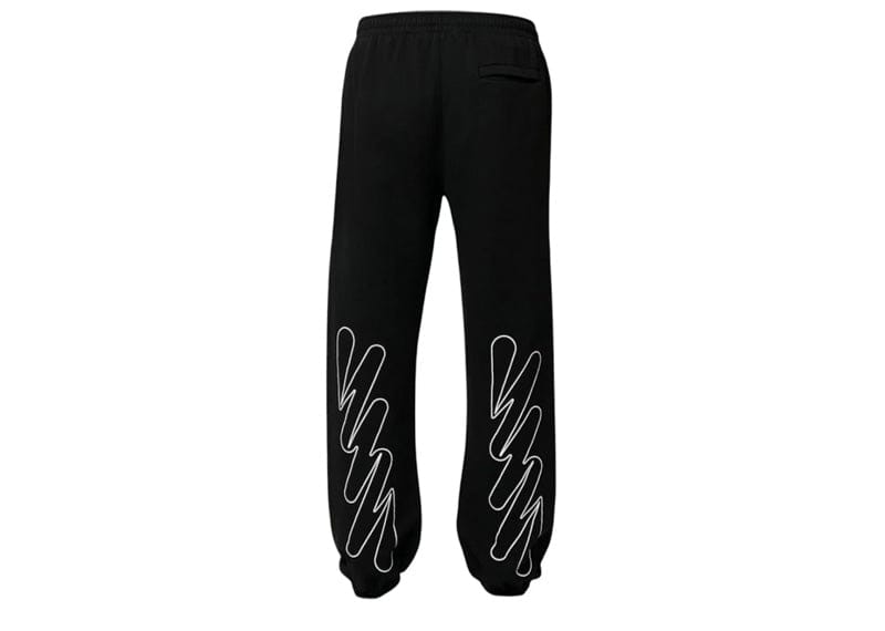 OFF-WHITE Wav Out Diag Short Sweatpant Black