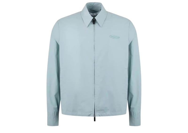 Off-White c/o Virgil Abloh Wave Off Zip-Up Blue Shirt Ice Blue
