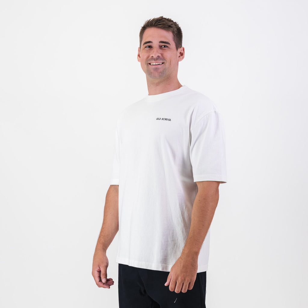 Old School Leisure Clubhouse Boxy Tee White