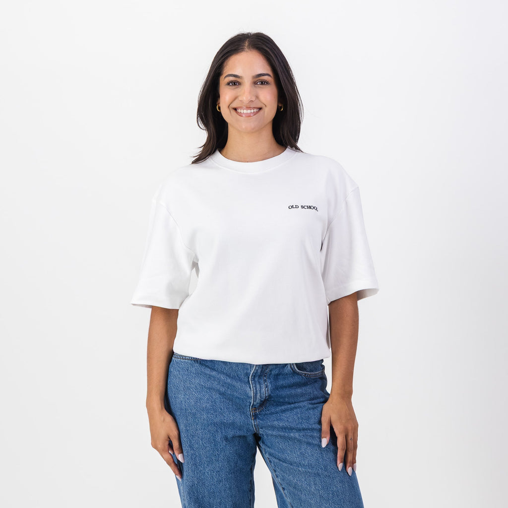 Old School Leisure Clubhouse Boxy Tee White