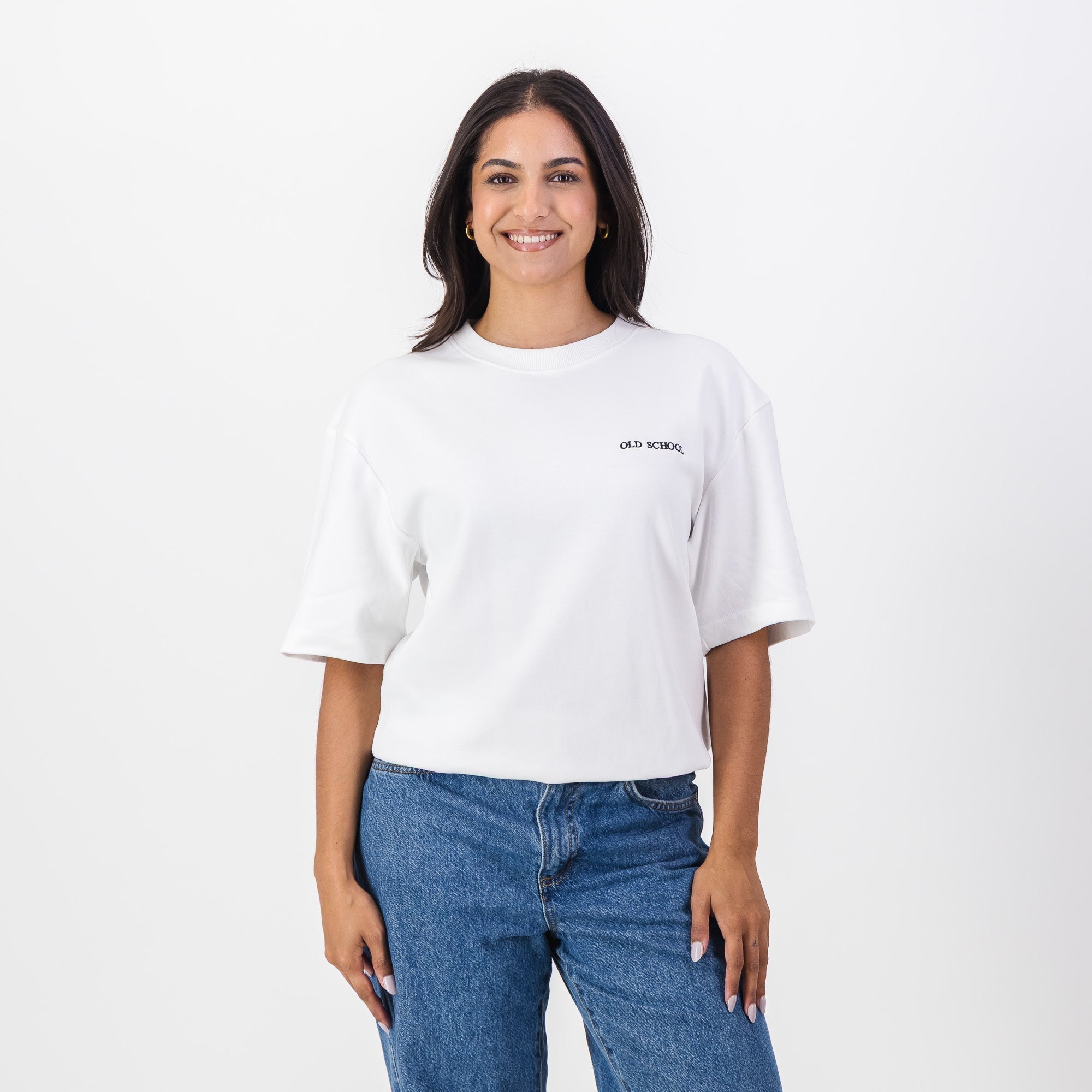 Old School Leisure Clubhouse Boxy Tee White