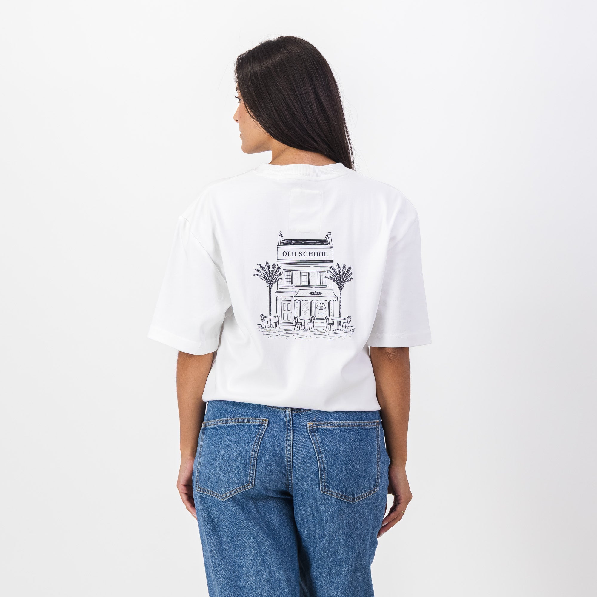 Old School Leisure Clubhouse Boxy Tee White