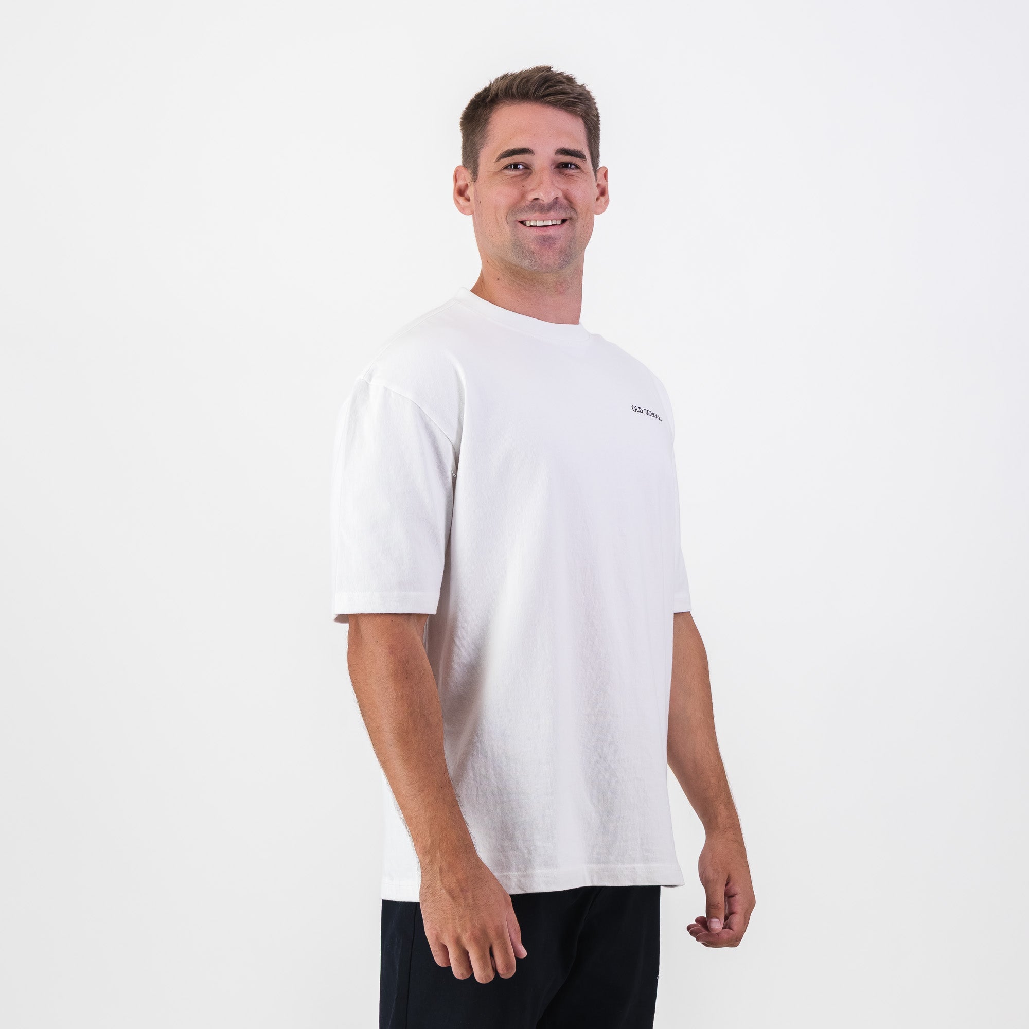Old School Leisure Clubhouse Boxy Tee White