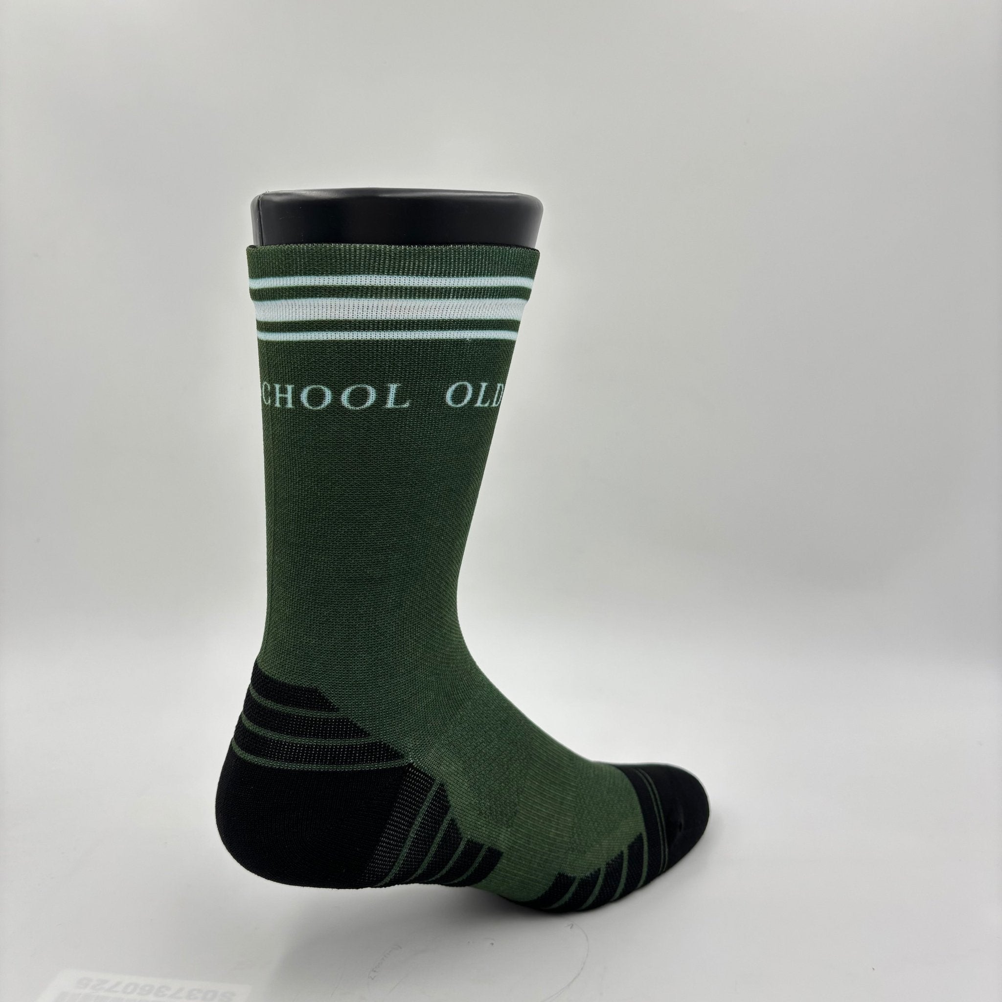 Old School Leisure Heritage Stripe Crew Sock – Forest Green
