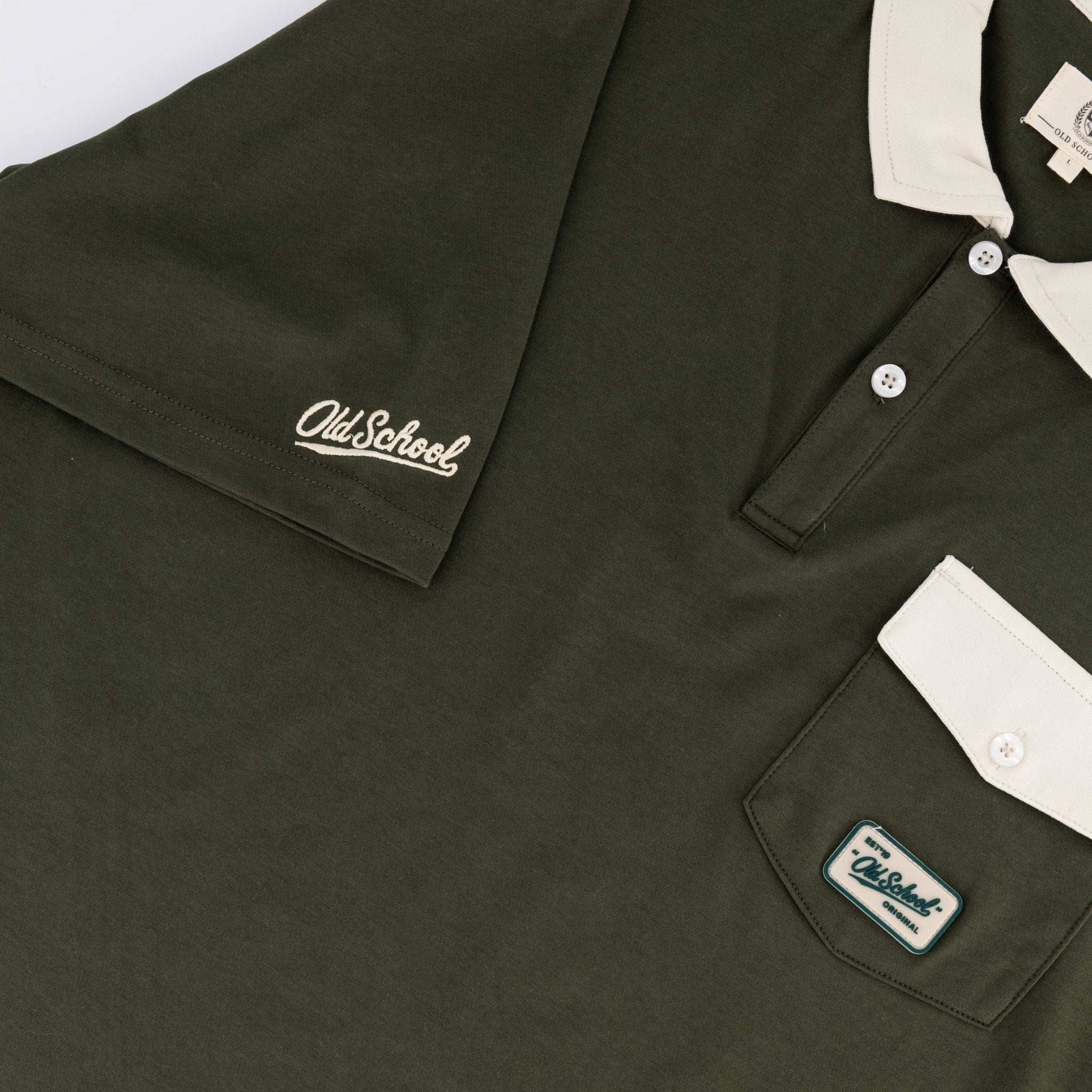 Old School Leisure Pocket SS Polo Green