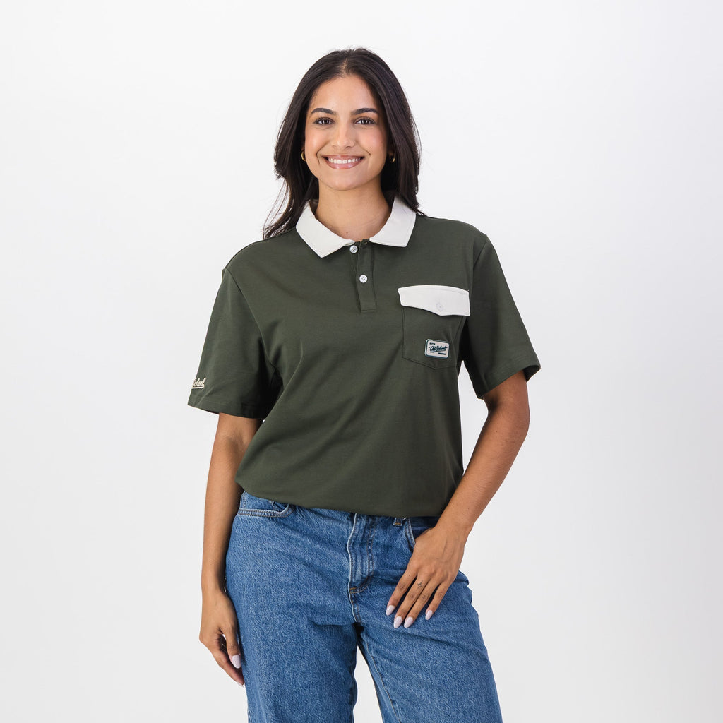 Old School Leisure Pocket SS Polo Green