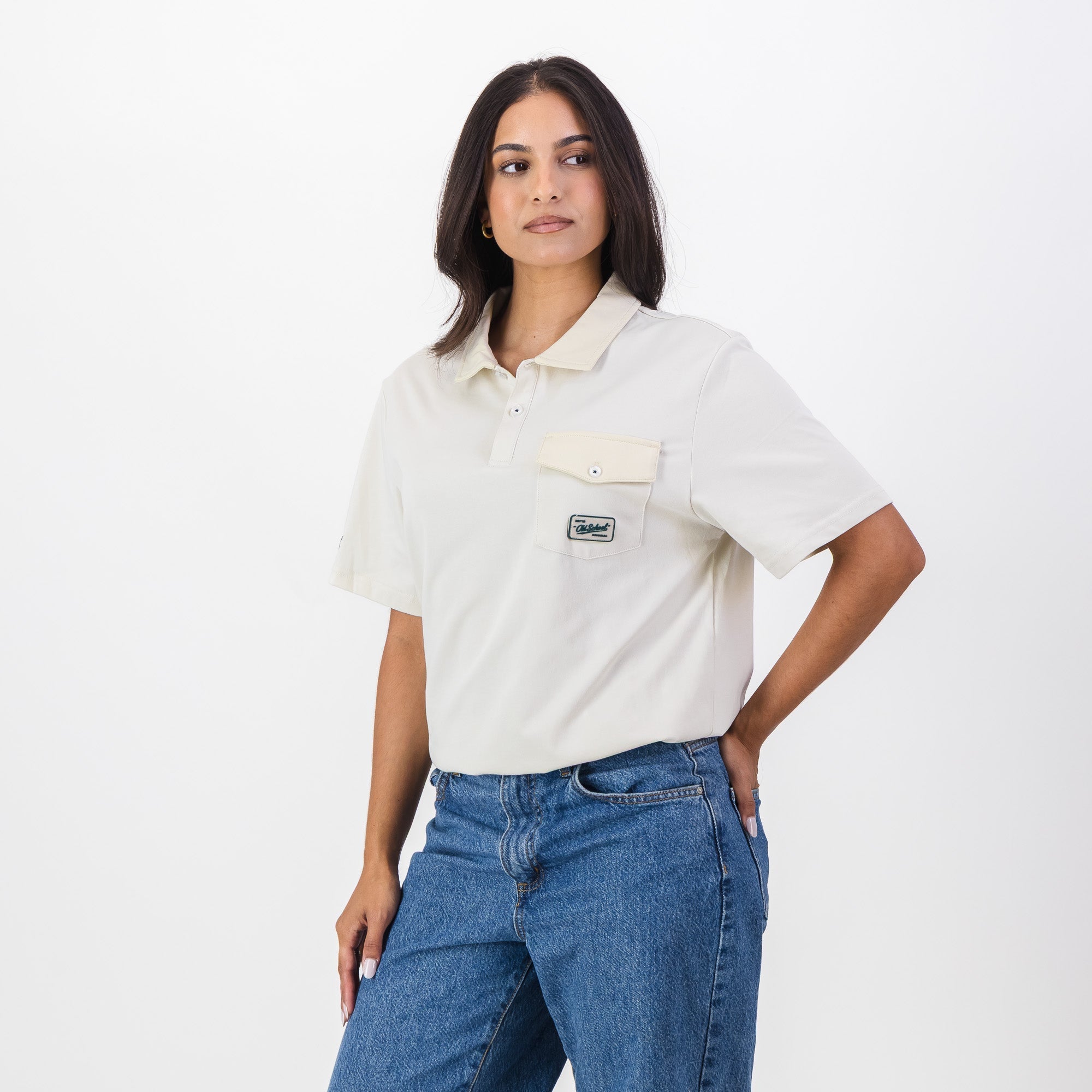 Old School Leisure Pocket SS Polo Ivory