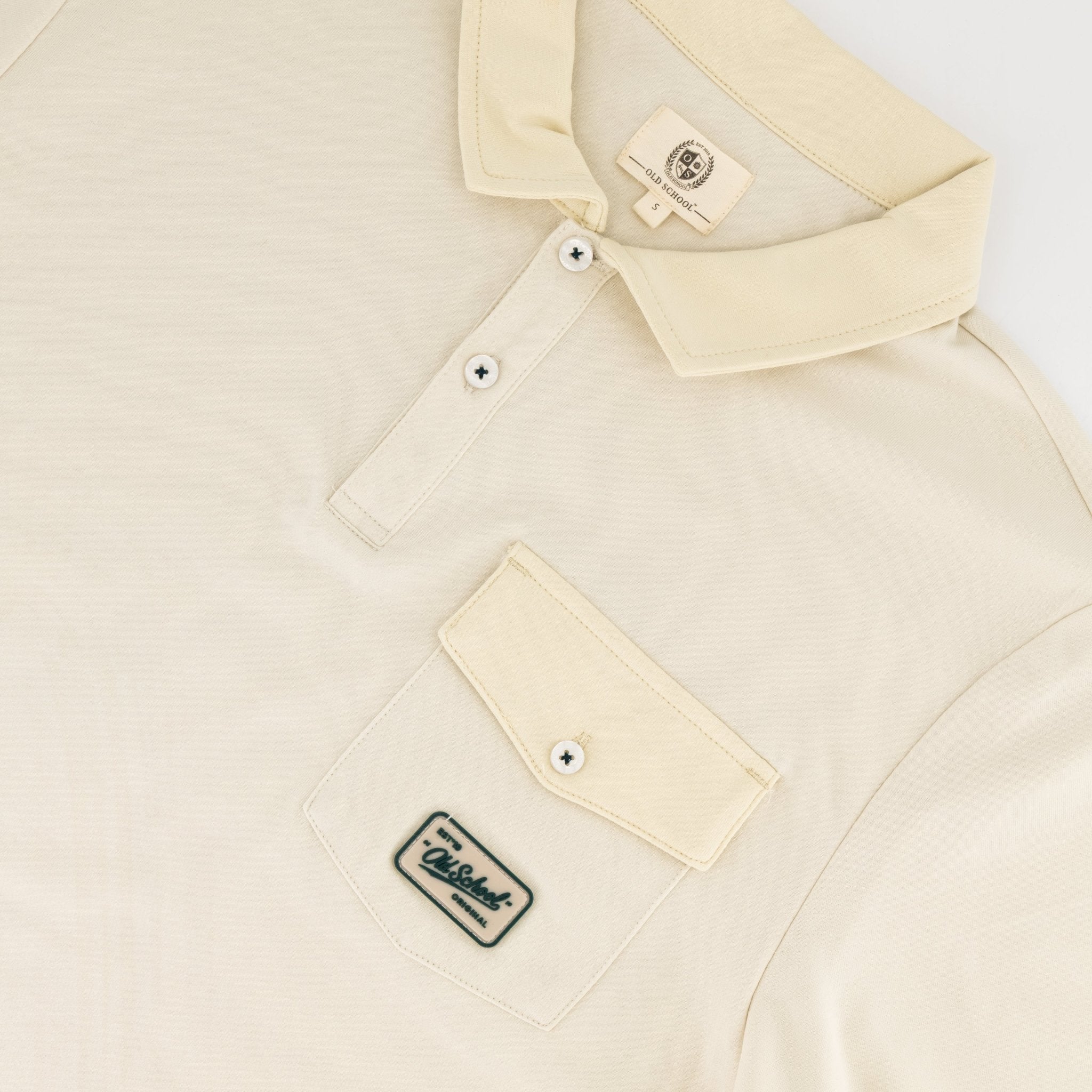 Old School Leisure Pocket SS Polo Ivory