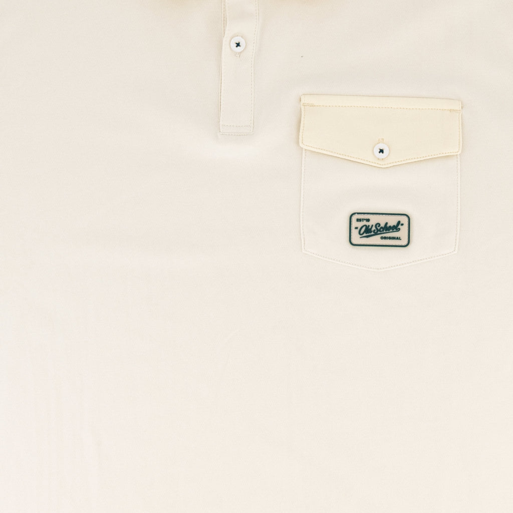 Old School Leisure Pocket SS Polo Ivory