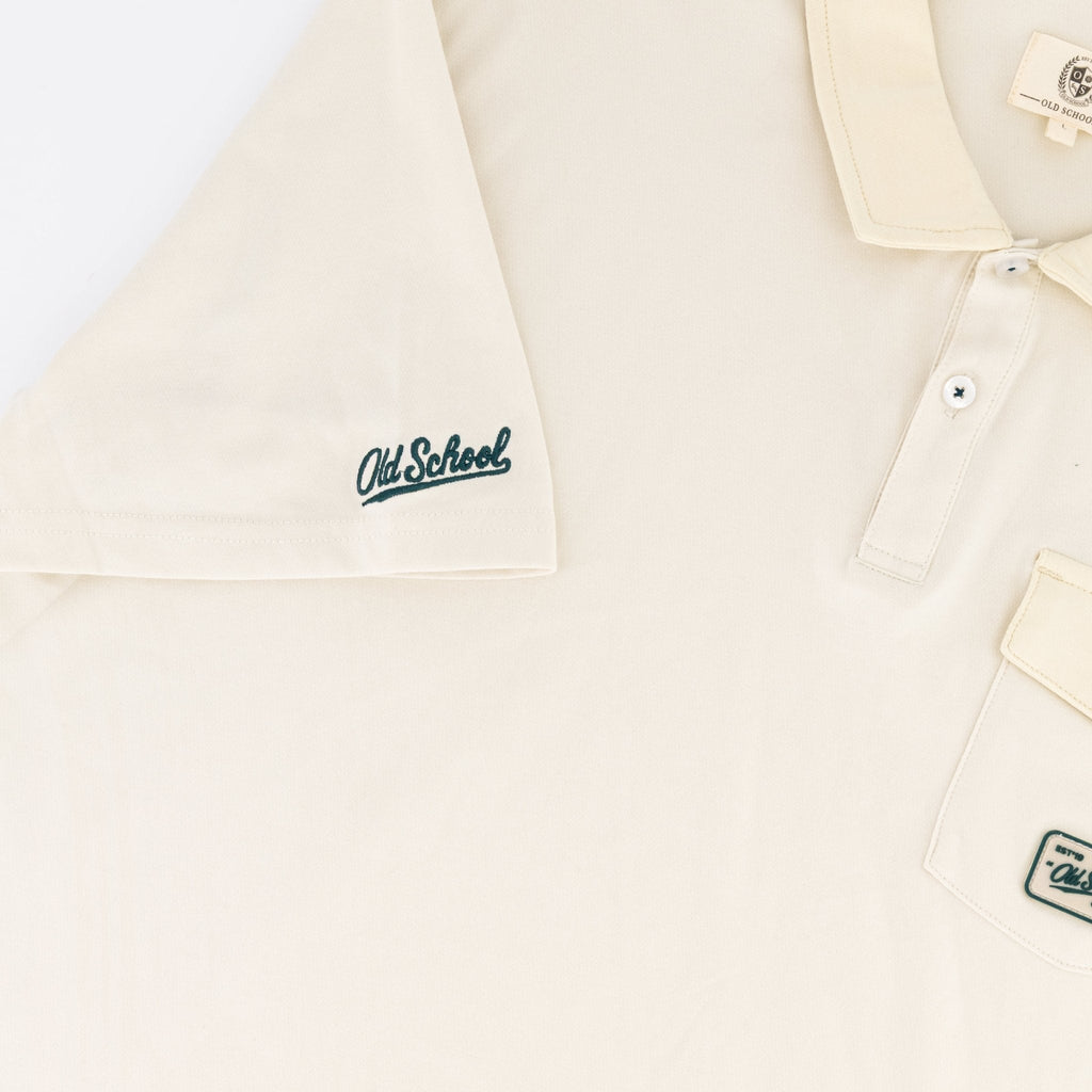Old School Leisure Pocket SS Polo Ivory