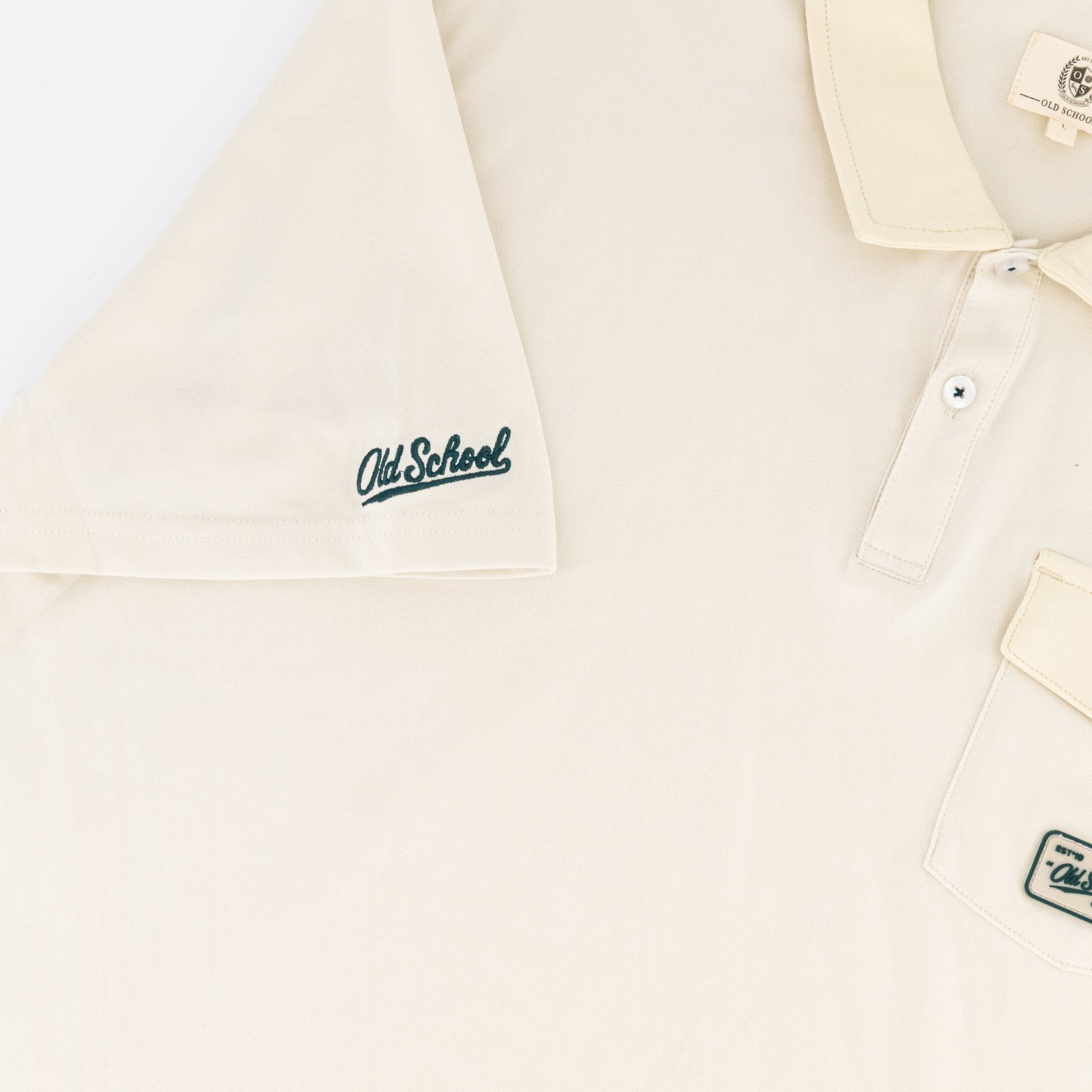 Old School Leisure Pocket SS Polo Ivory