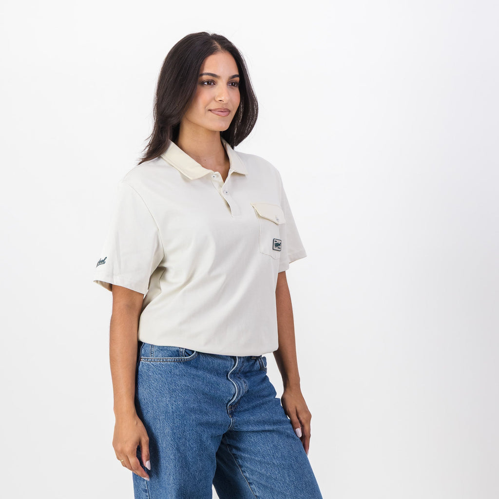 Old School Leisure Pocket SS Polo Ivory