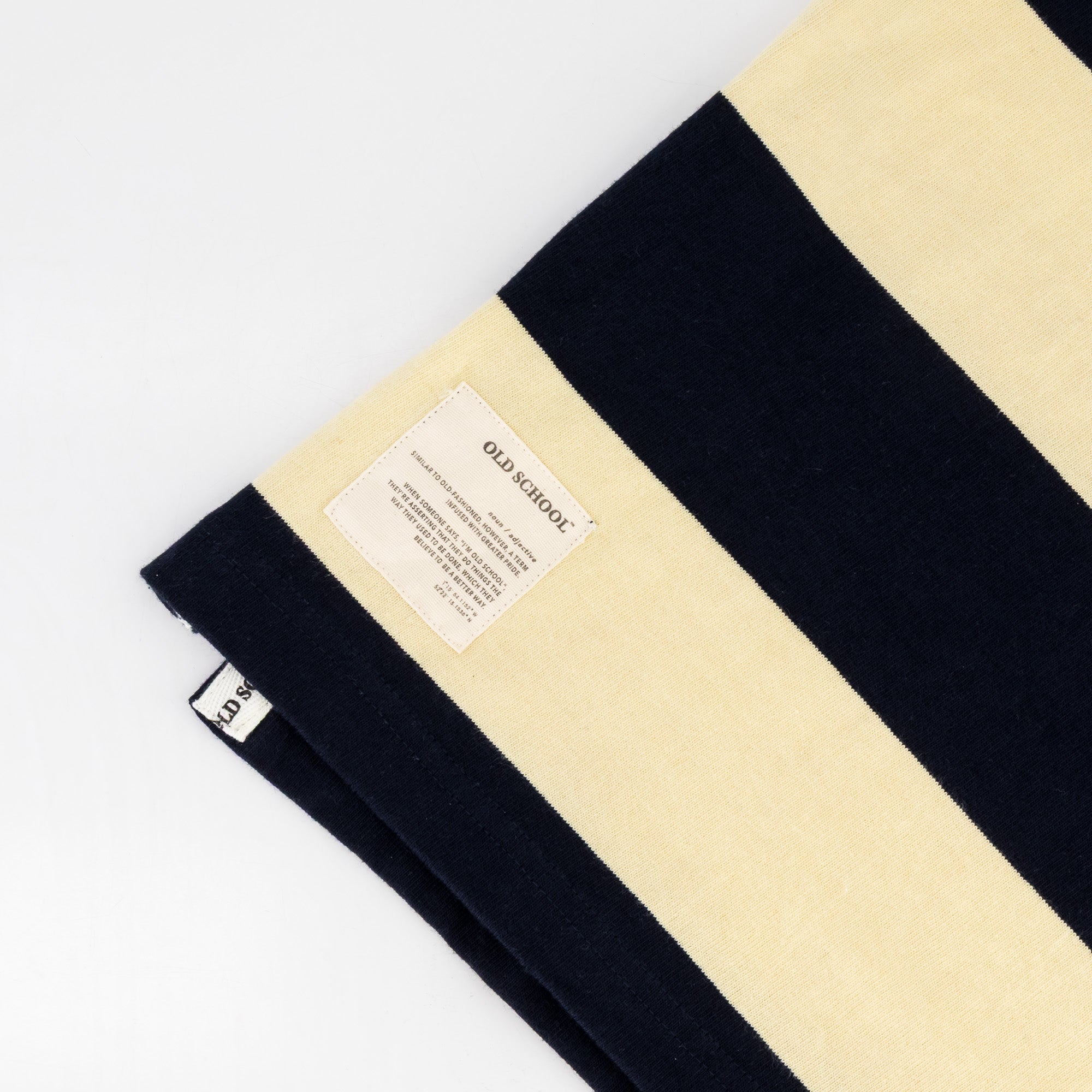 Old School YD Stripe 8X8 LS Rugby Jersey-Navy