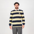 Old School YD Stripe 8X8 LS Rugby Jersey-Navy
