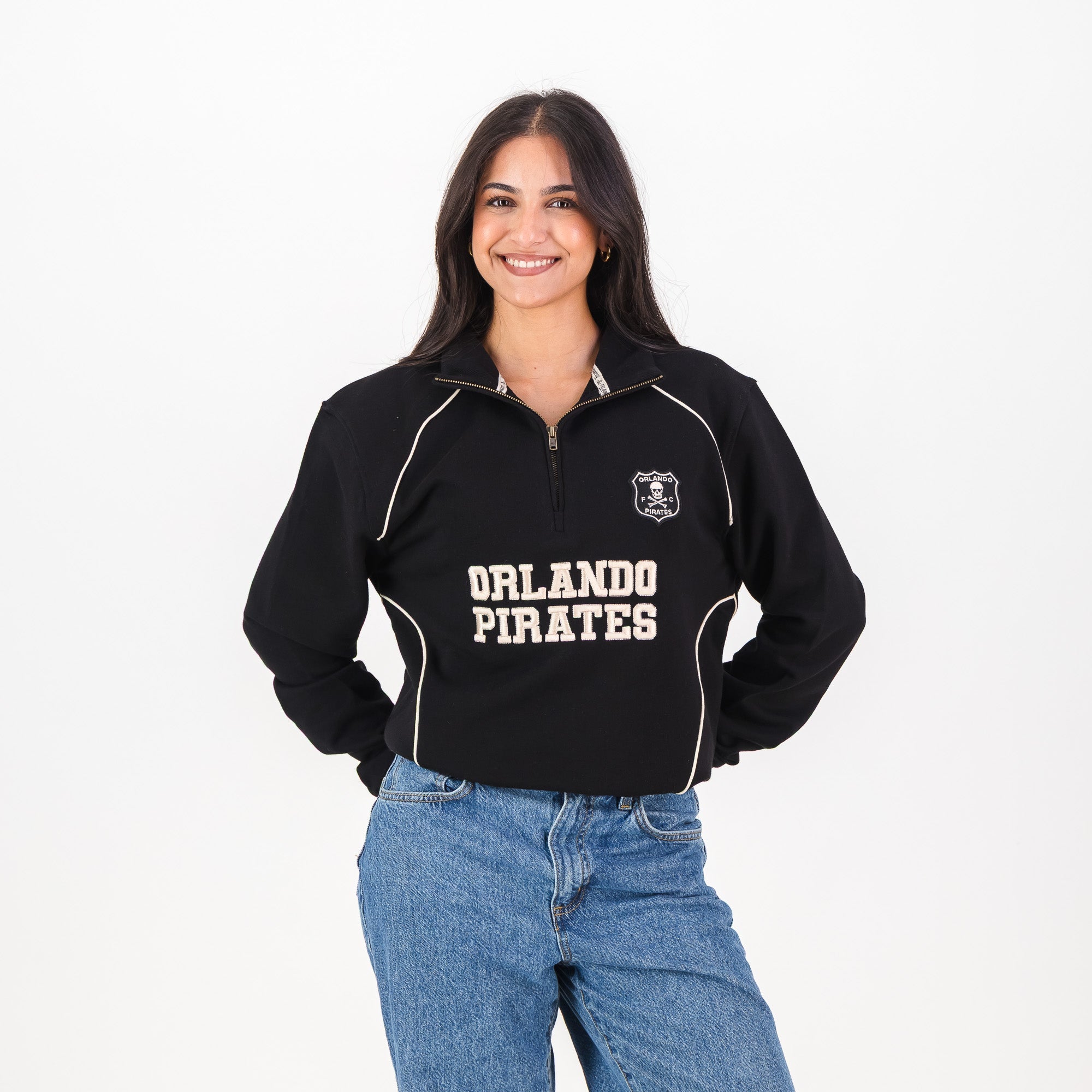 Orlando Pirates Piped Quarter Zip Sweat-black