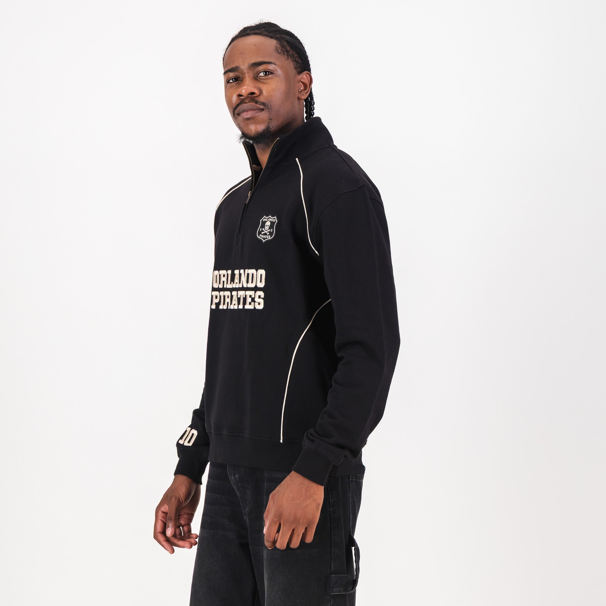 Orlando Pirates Piped Quarter Zip Sweat-black