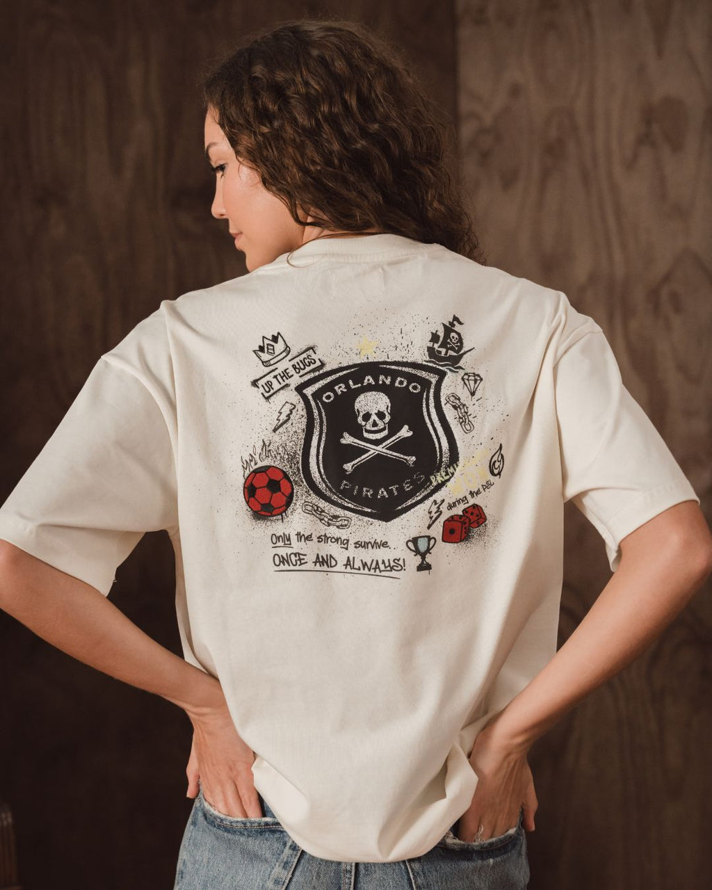 Orlando Pirates Quirky Boxy Tee-Ivory