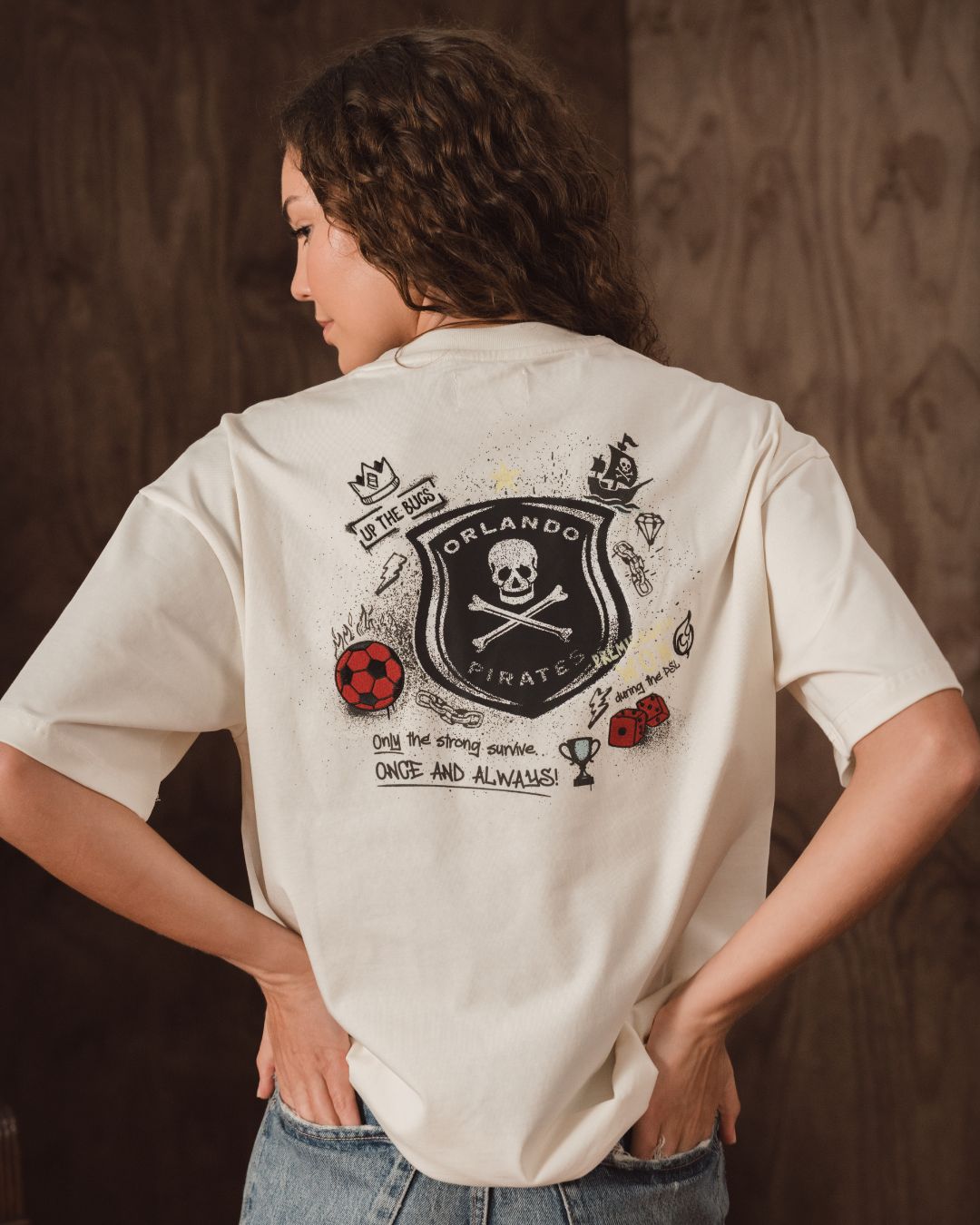 Orlando Pirates Quirky Boxy Tee-Ivory