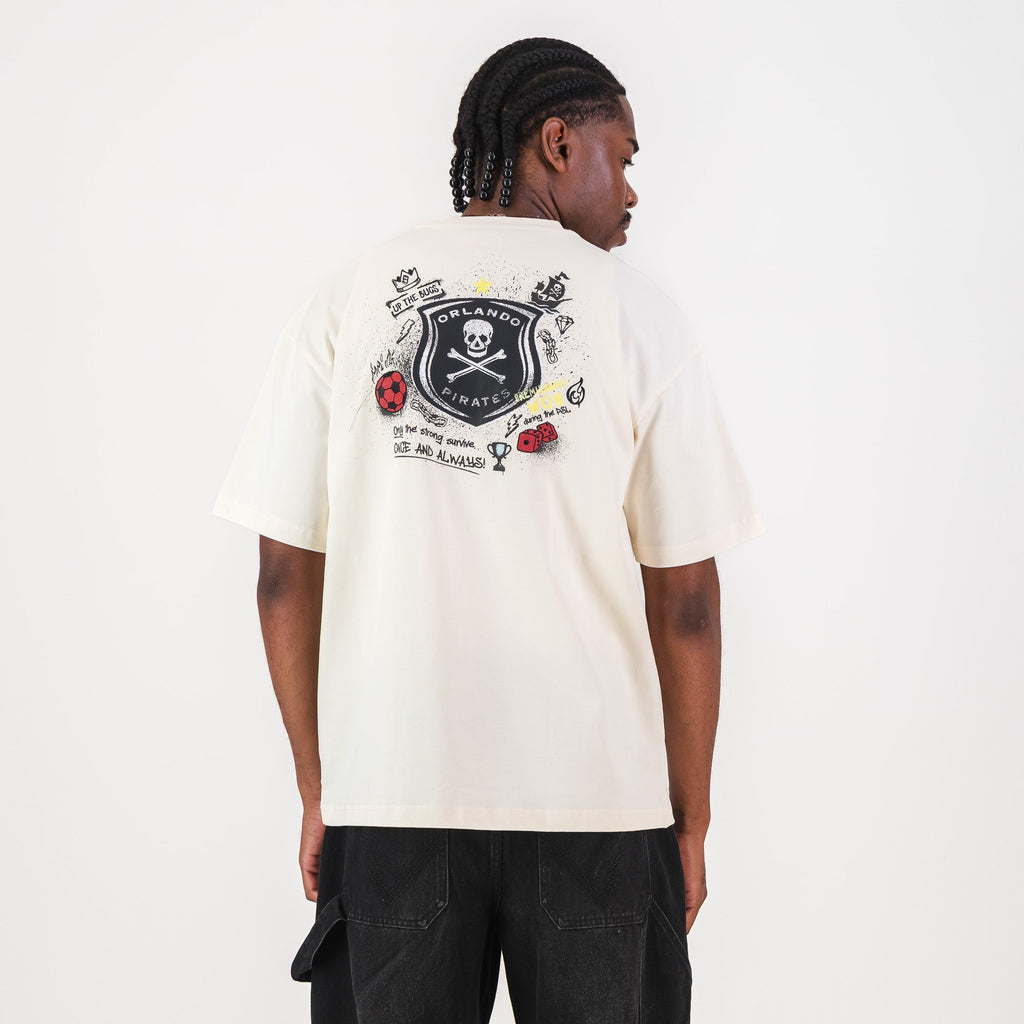 Orlando Pirates Quirky Boxy Tee-Ivory