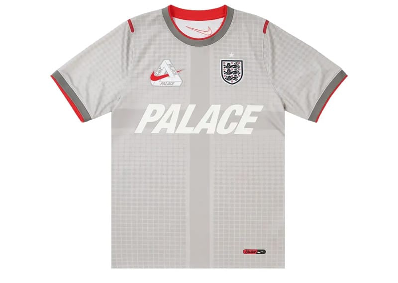 Palace x Nike England Dri-FIT Academy Pro Short Sleeve Football Top Pewter Grey/Bright Crimson