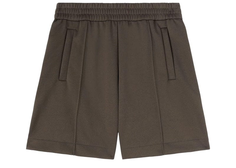 Palm Angels Back Curved Logo Track Shorts Dark Grey