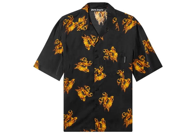 Palm Angels Burning Monogram Shirt Black/Gold