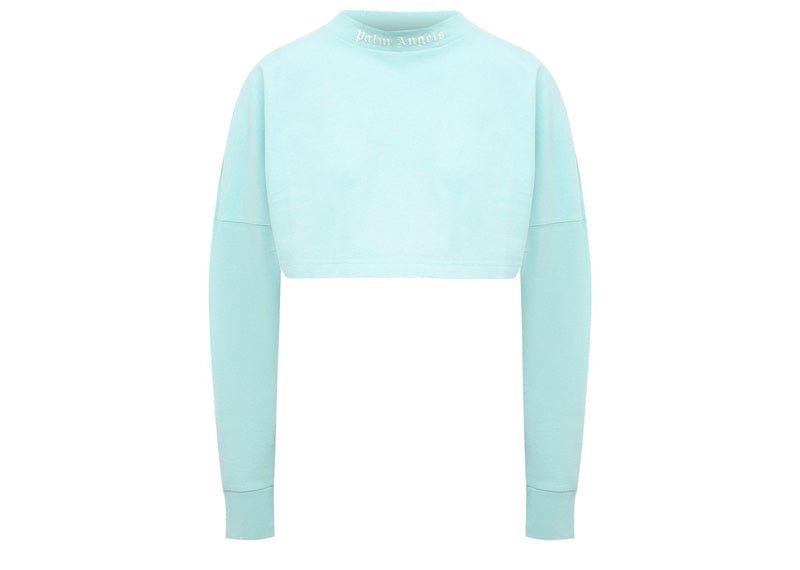 Palm Angels Classic Logo Over Crop Tee Tiffany