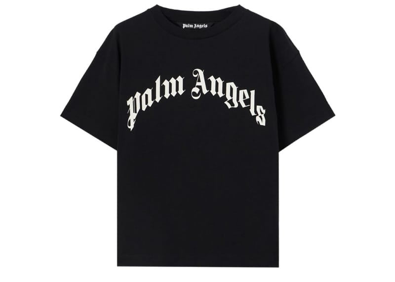 Palm Angels Curved Logo Regular Tee Black