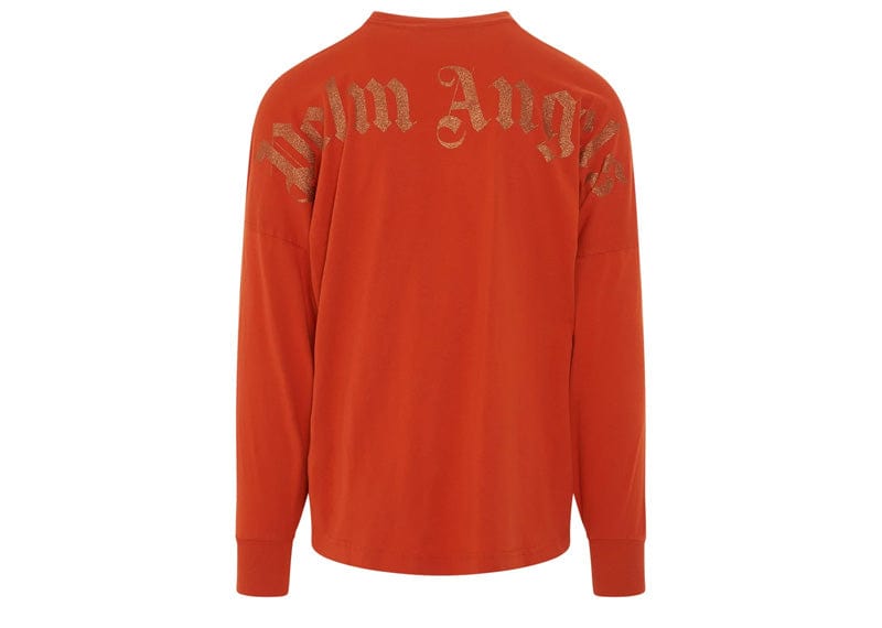 Palm Angels Glitter Classic Logo Over Tee Orange