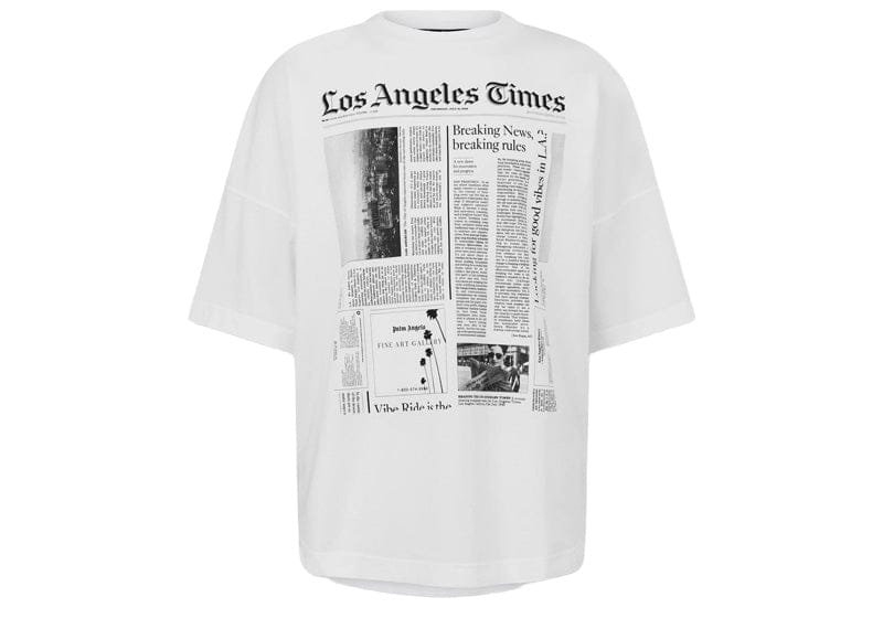 Palm Angels Los Angeles Times Oversized News T-Shirt White