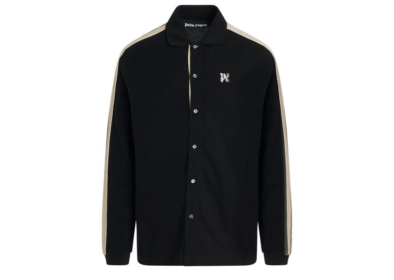 Palm Angels Monogram Piquet Track Shirt Black/Off White