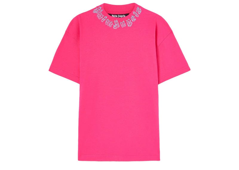 Palm Angels Neck Logo Tee Fuchsia