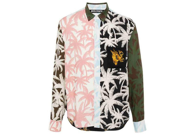 Palm Angels Patchwork Long Sleeve Shirt