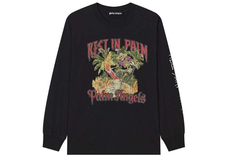Palm Angels Rest In Palm Long Sleeve Tee Black