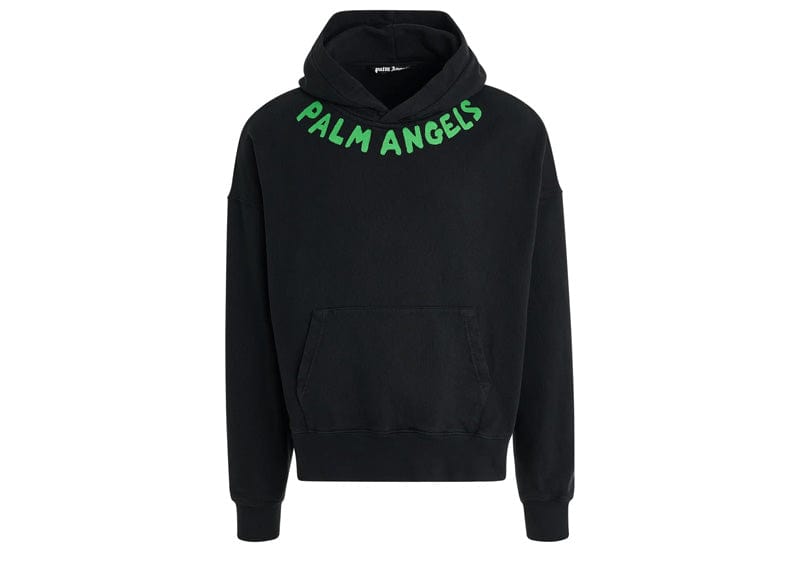 Palm Angels Seasonal Logo Print Hoodie Black/Green