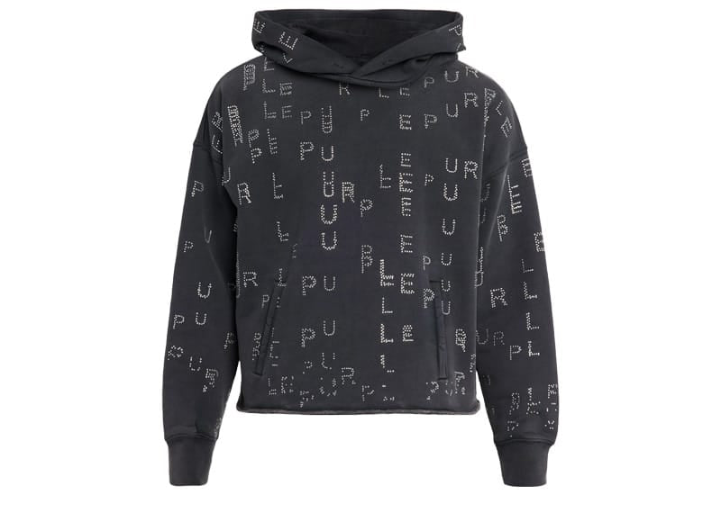 Purple Brand Men's Crystal Sequence Oversized Fleece Hoodie