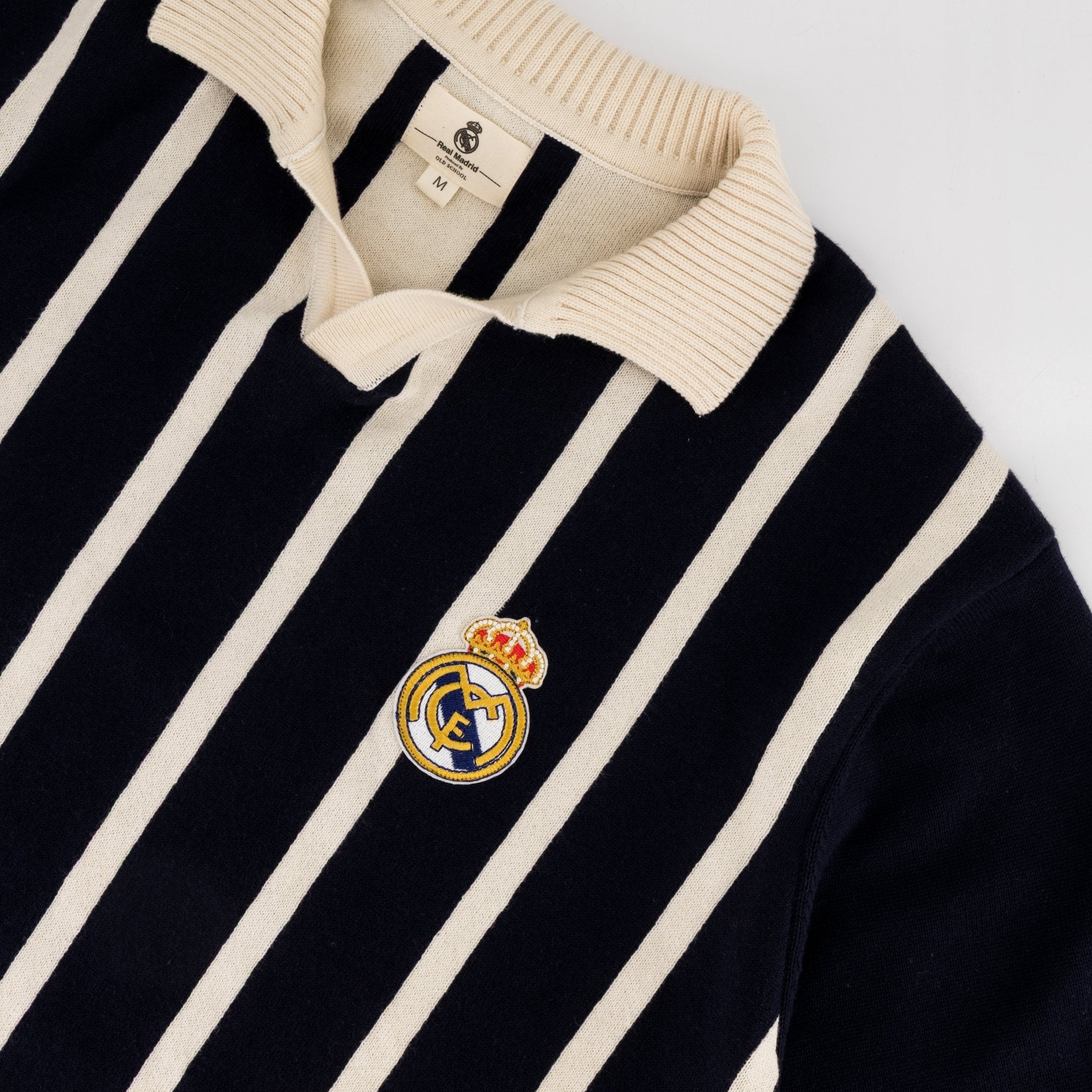 Real Madrid Stripe LS Knit Jersey-Navy