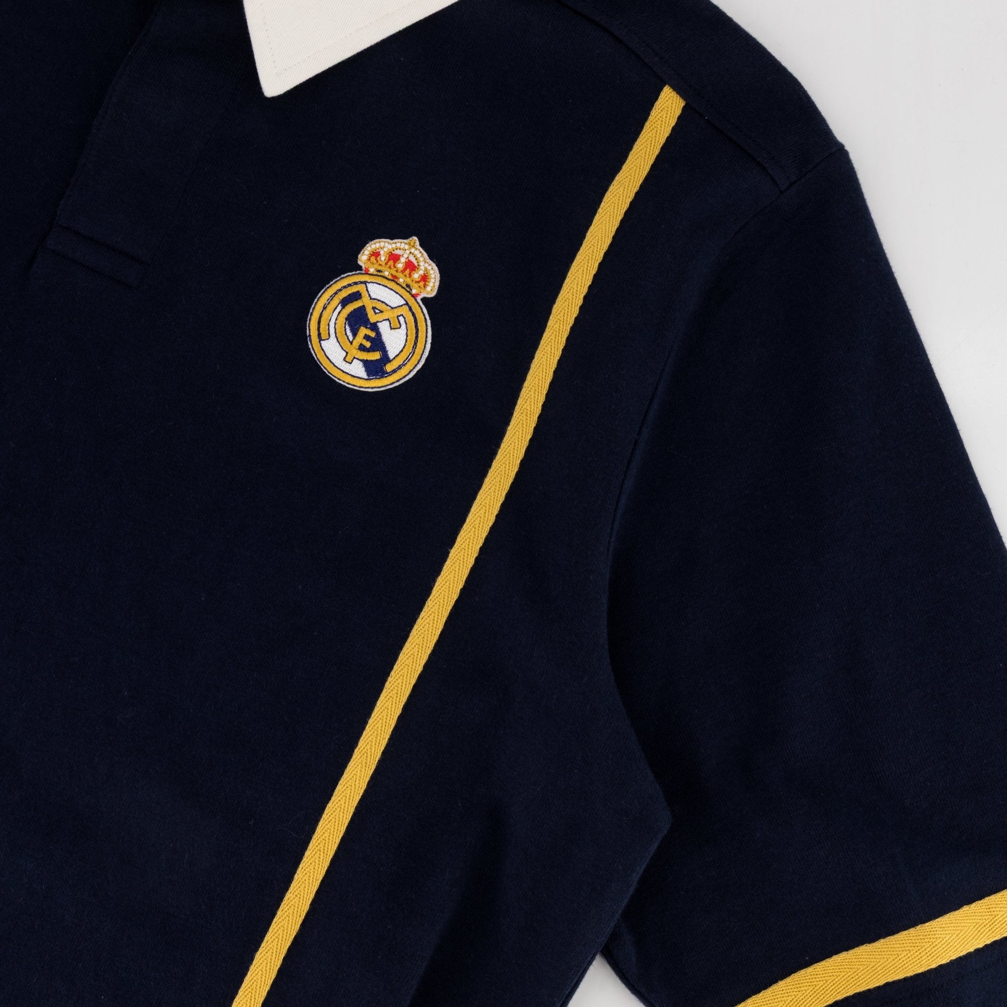 Real Madrid Twill Tape Detail SS Rugby Polo-Navy