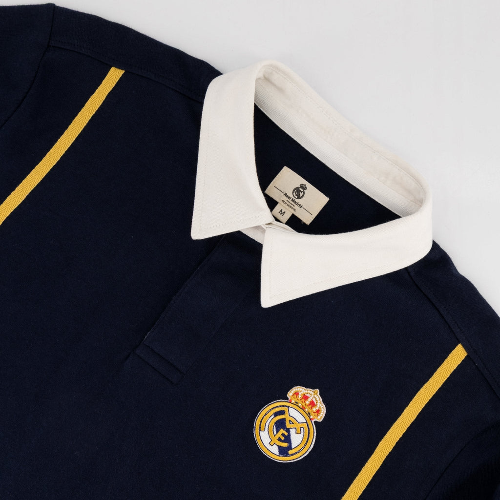 Real Madrid Twill Tape Detail SS Rugby Polo-Navy