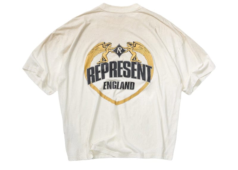 Represent Angel Border T-Shirt Washed Ecru