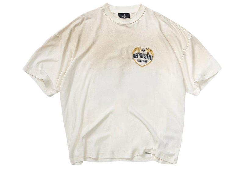 Represent Angel Border T-Shirt Washed Ecru